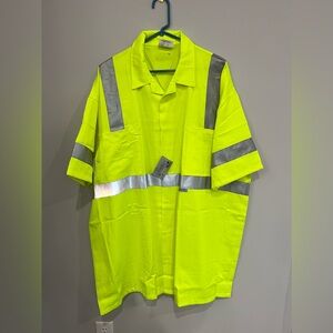 NWT Big & Tall Ironwear 1860 Hi-Visibility Short Sleeve Buttoned Down Shirt